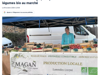 Camille , nouvelle maraich&egrave;re &agrave; Lanrodec sur le petit march&eacute; de Plouagat
